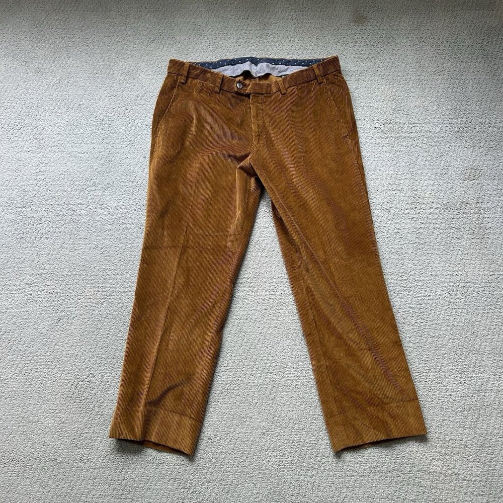 Carroll & Co Beverly Hills Men’s Pants Corduroy Tan Orange Brown Size 34
